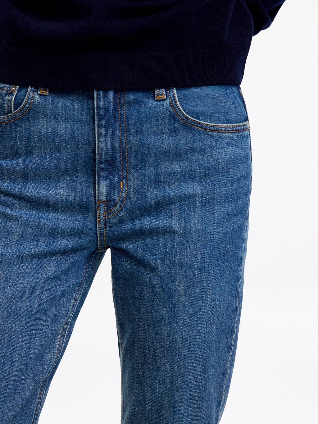 Long Slim Jeans - Blue - Image 5
