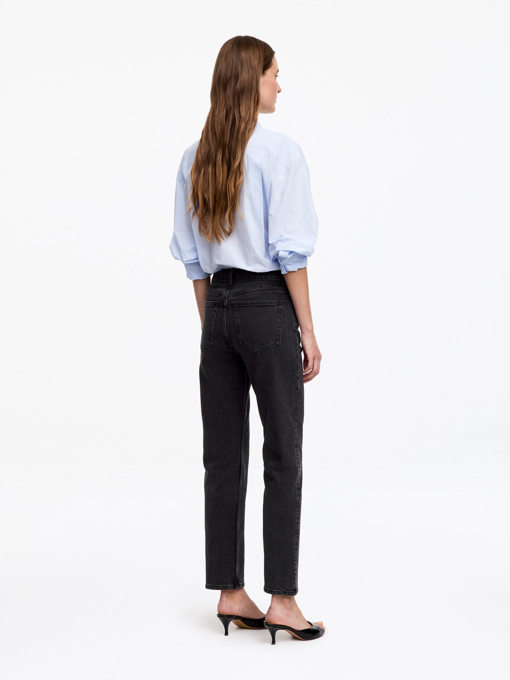 Cropped Slim Jeans - Black - Image 2