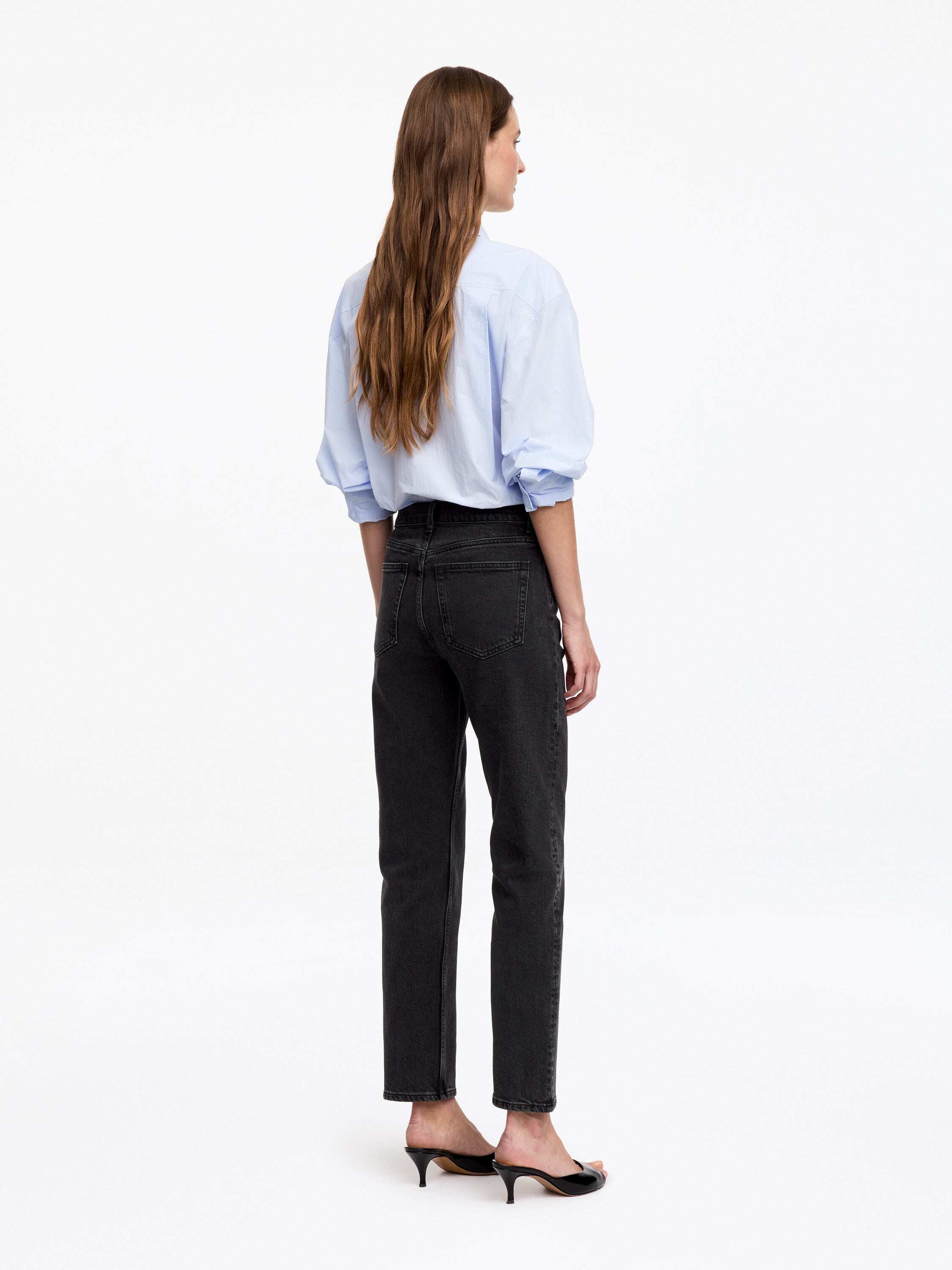 Cropped Slim Jeans - Black - Image 2