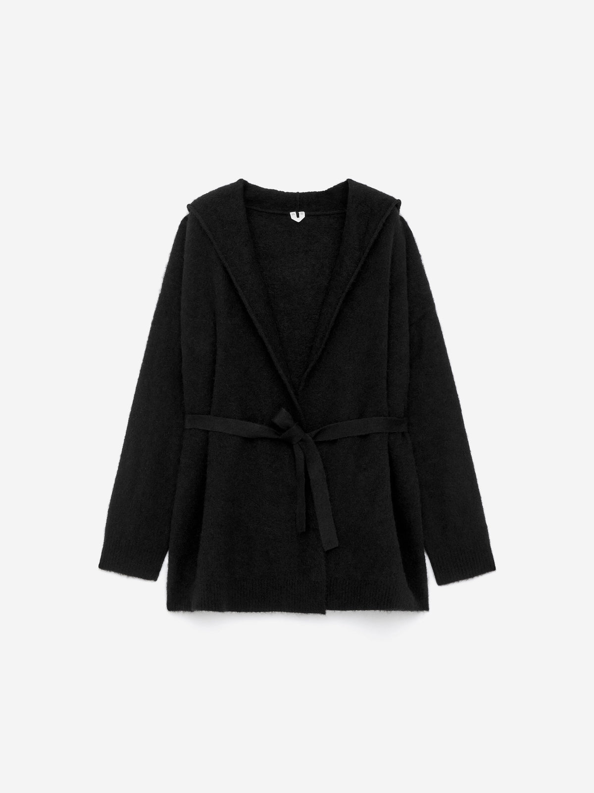 Alpaca-Wool Blend Cardigan - Black
