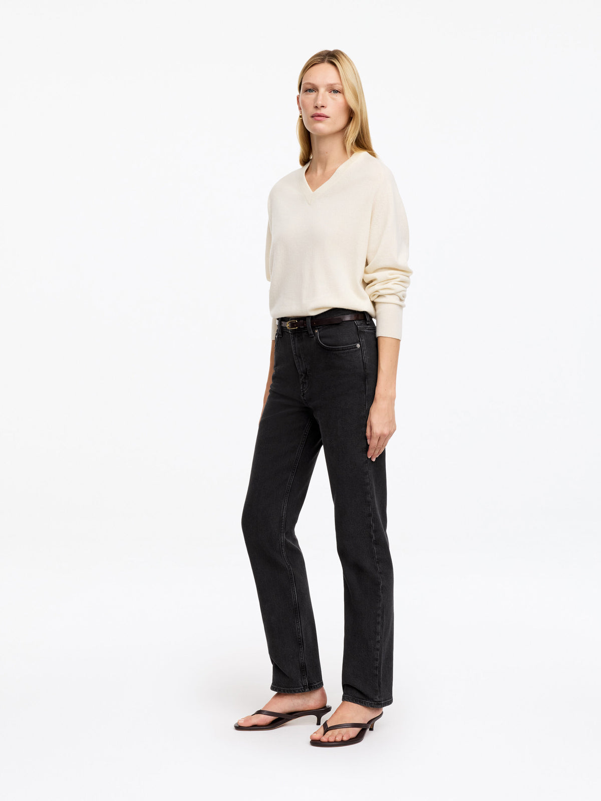 Long Slim Jeans - Black - Image 3