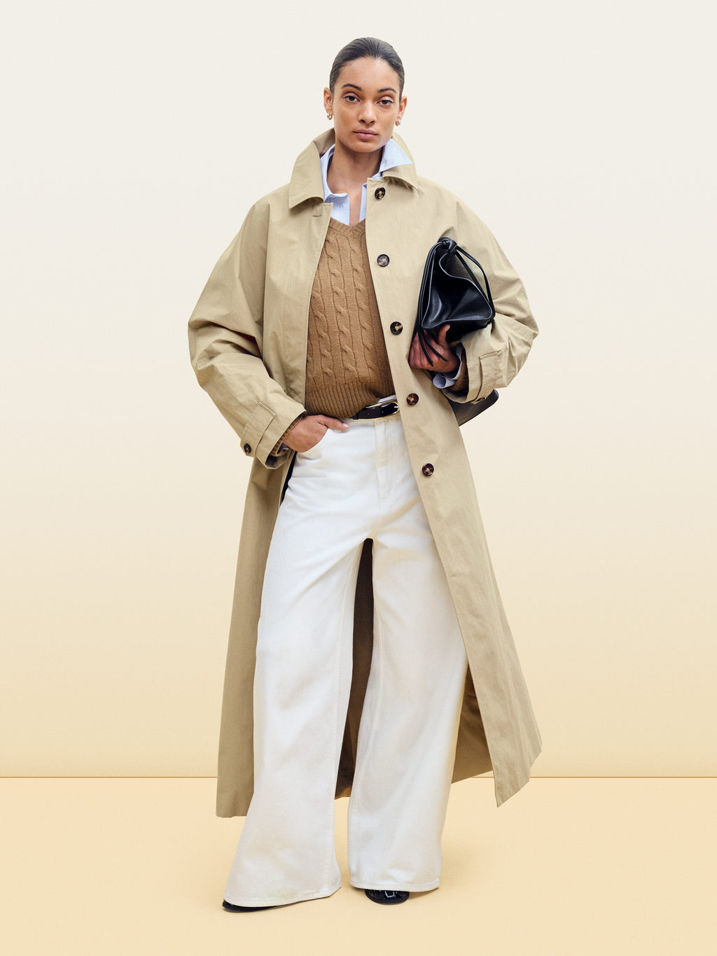 Oversized Wide Jeans - White - Image 5