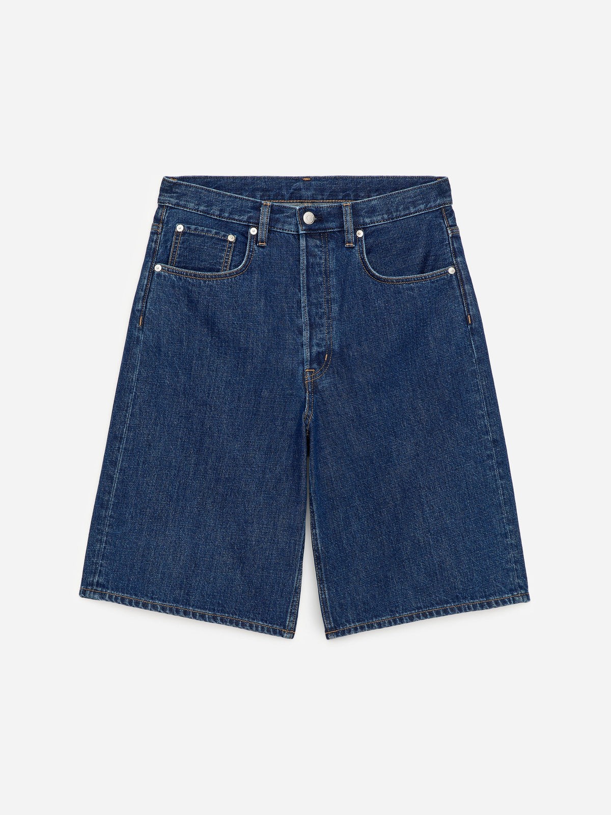 Long Denim Shorts - Blue - Image 5