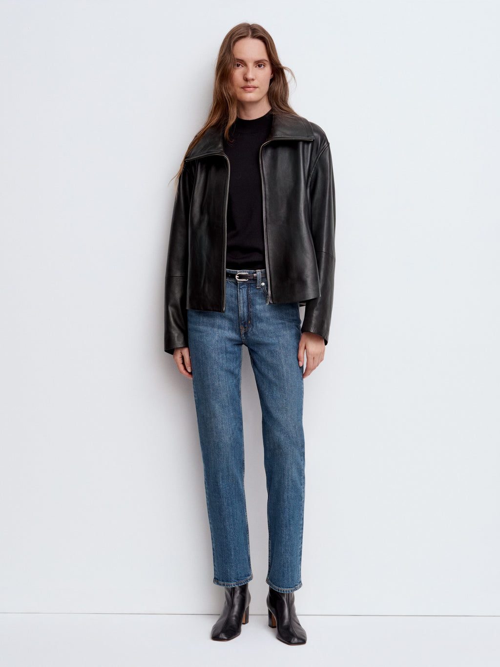 Cropped Slim Jeans - Blue