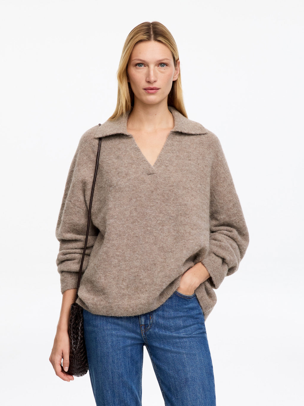 Alpaca-Wool Blend Jumper - Beige