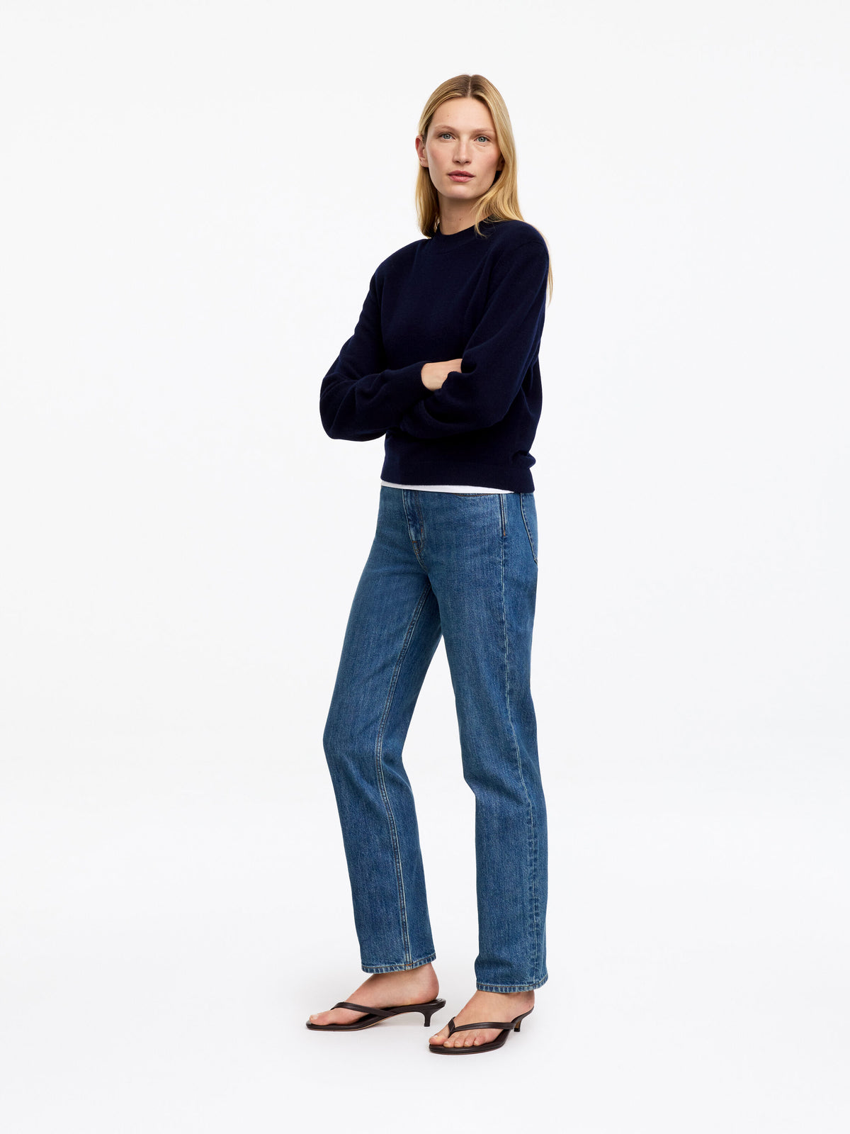 Long Slim Jeans - Blue - Image 3
