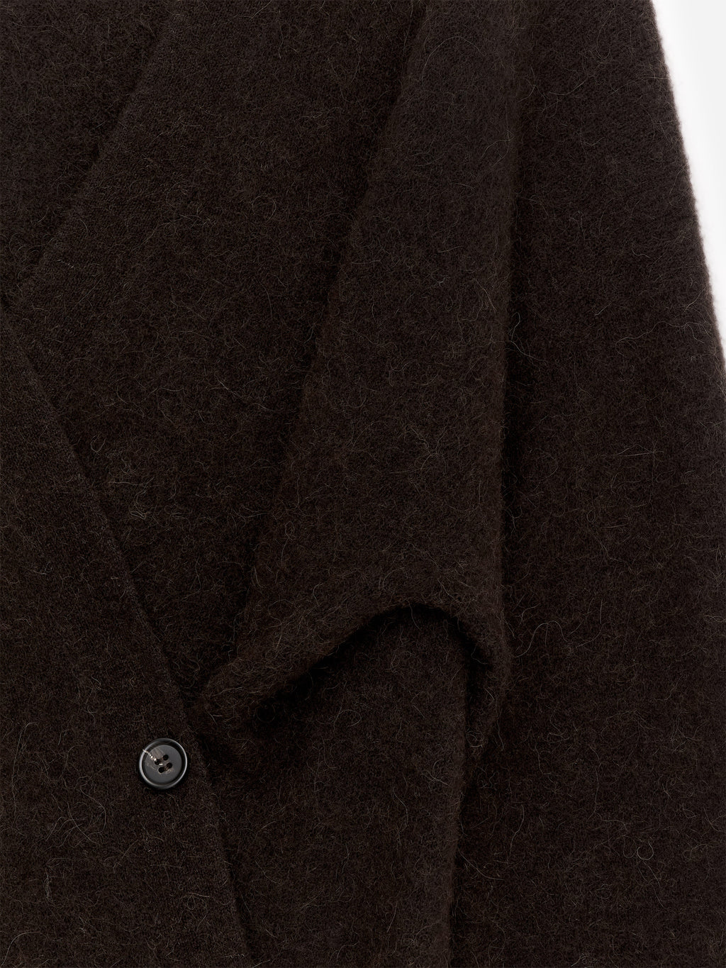Alpaca-Wool Blend Cardigan - Brown - Image 2
