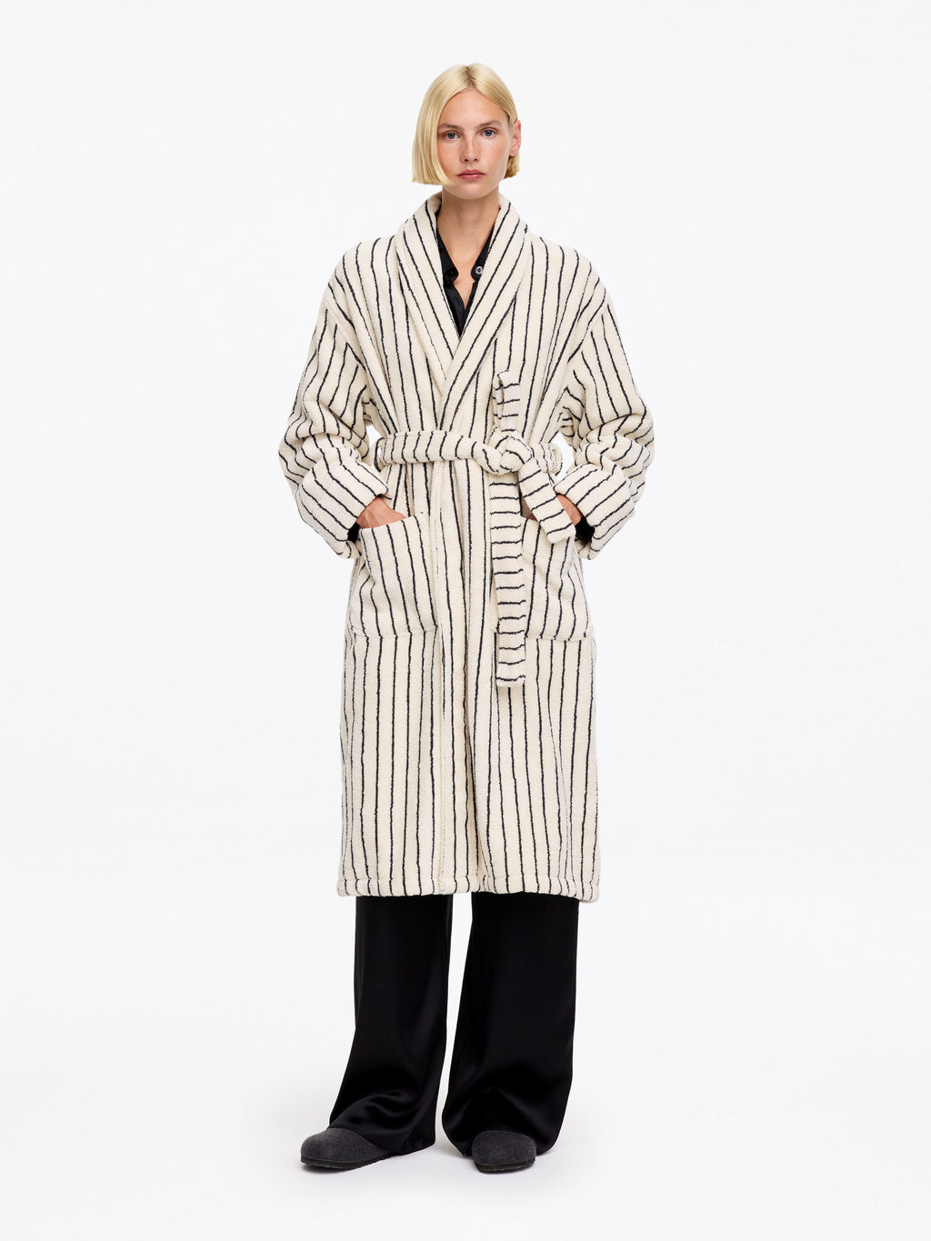 Unisex Cotton Terry Bathrobe - White - Image 2