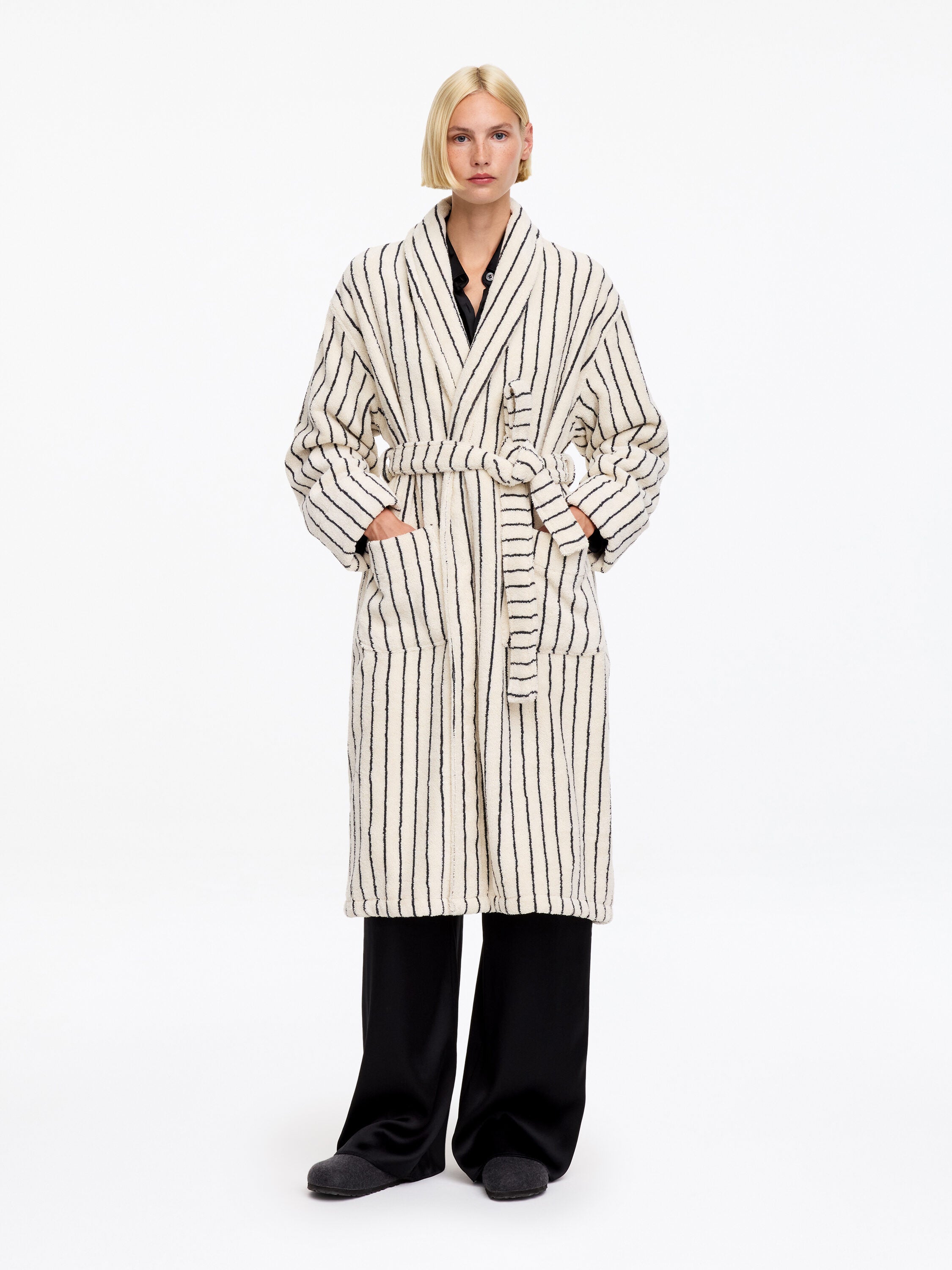 Unisex Cotton Terry Bathrobe - White - Image 2
