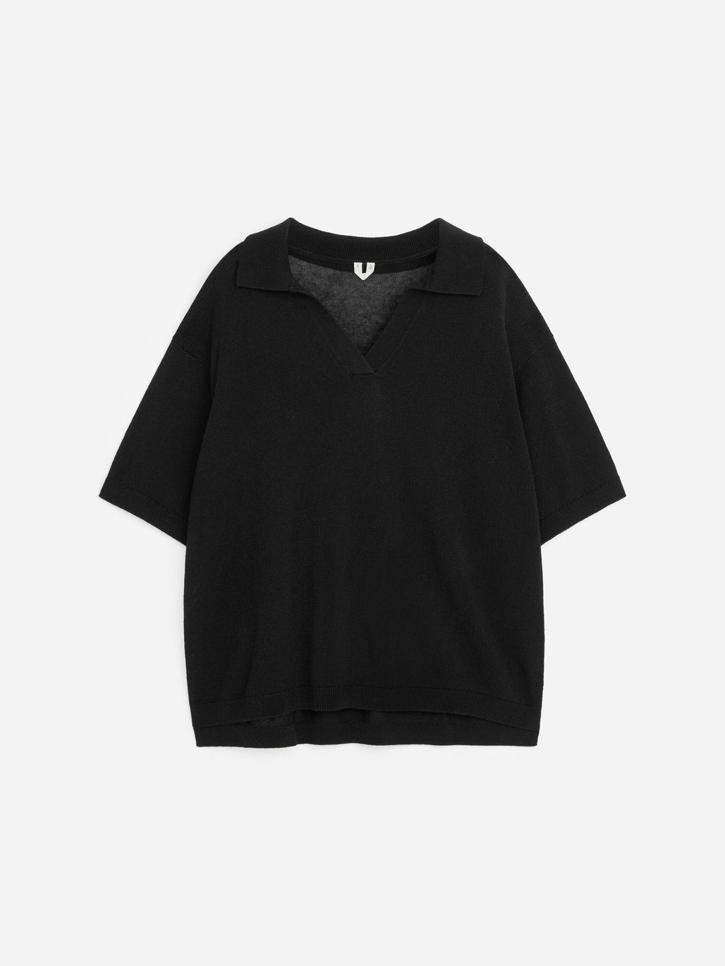 Knitted Polo Jumper - Black - Image 5