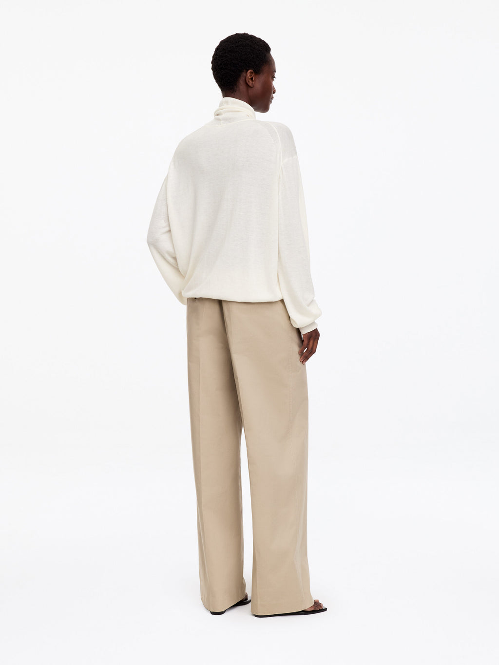 Wool-Lyocell Roll-Neck Jumper - White - Image 2