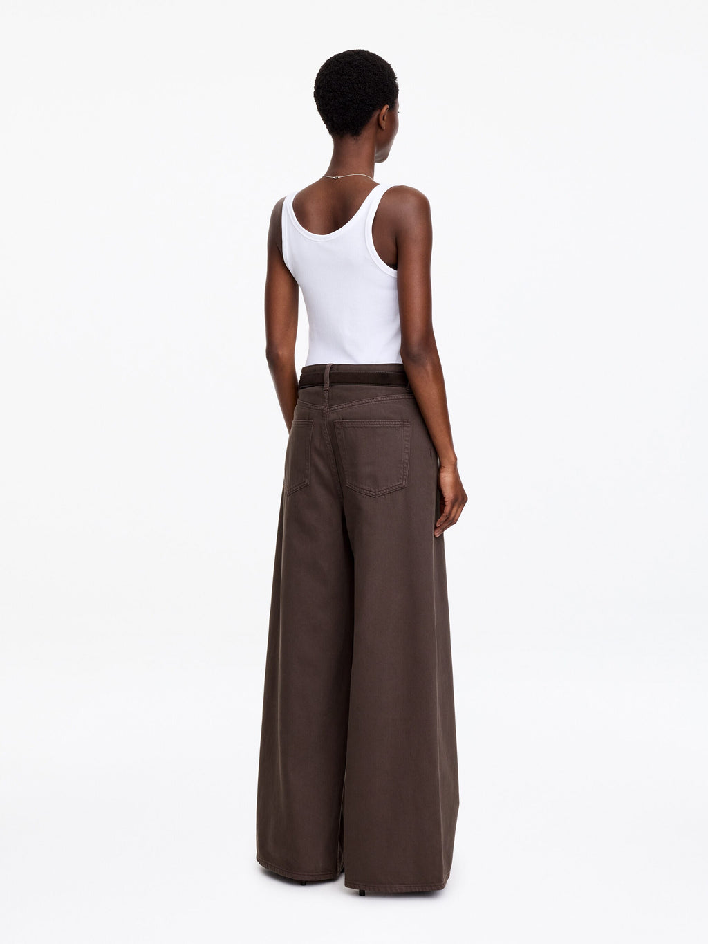 Oversized Wide Jeans - Brown - Image 3