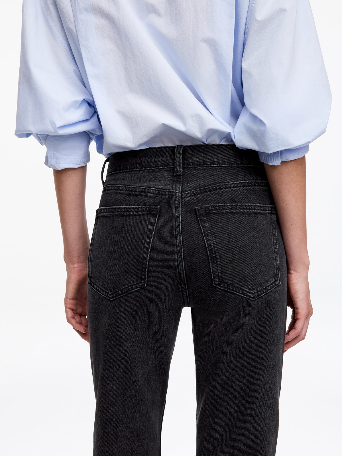 Cropped Slim Jeans - Black - Image 4