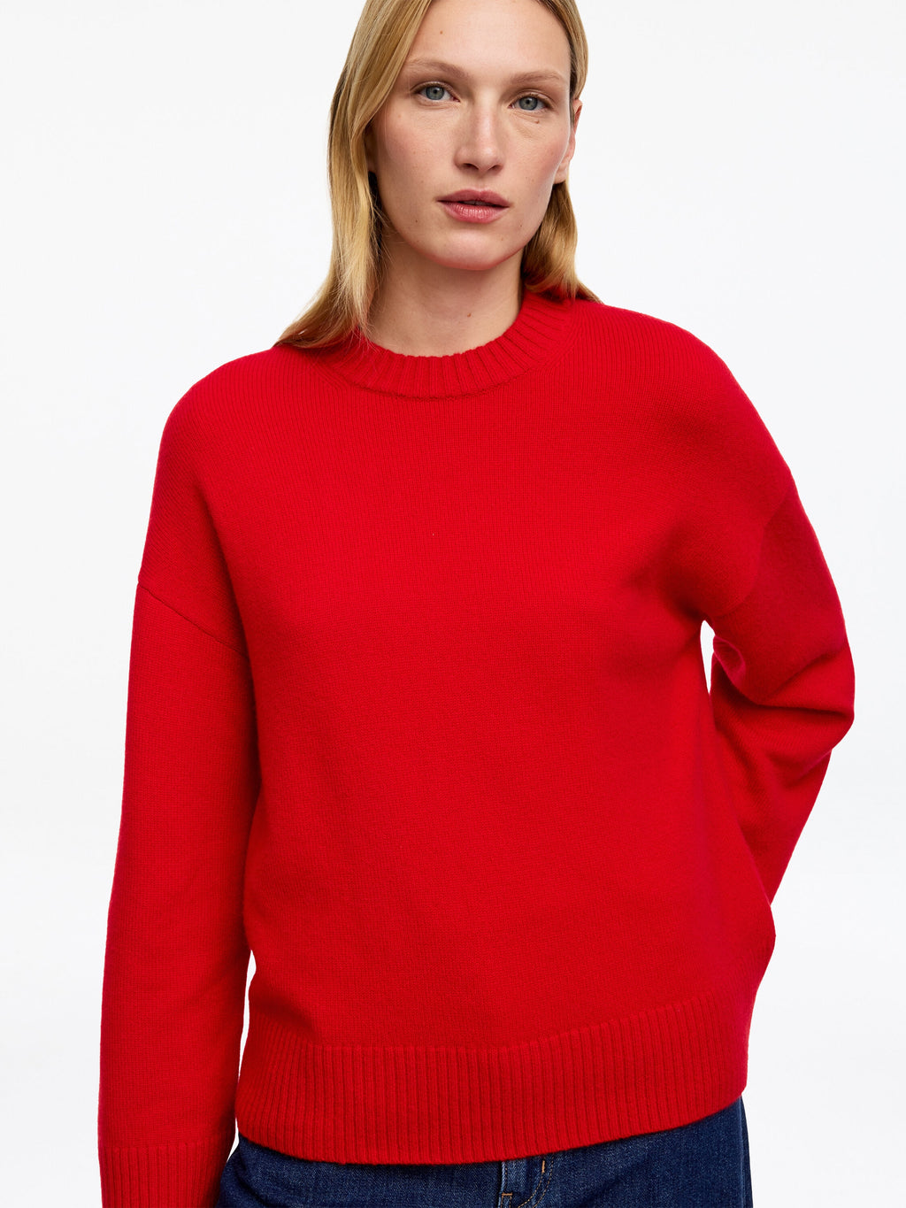 Oversized Pure Cashmere Jumper​ - Red - Image 4