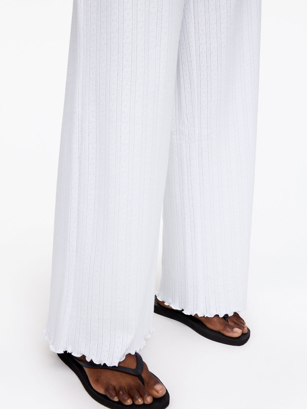 Pointelle-knitted Trousers - White - Image 4