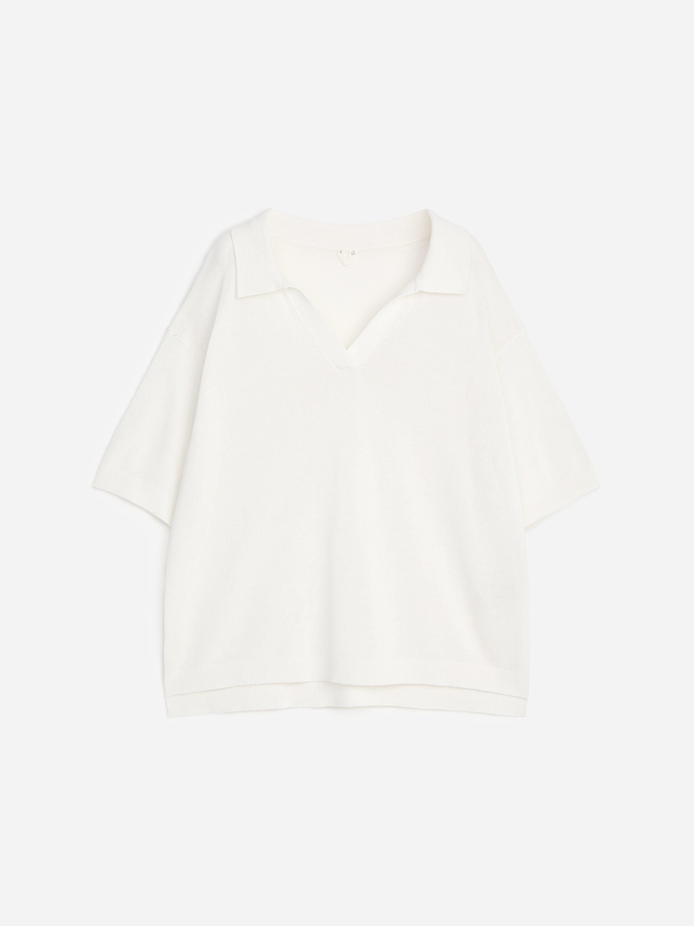Knitted Polo Jumper - White - Image 5