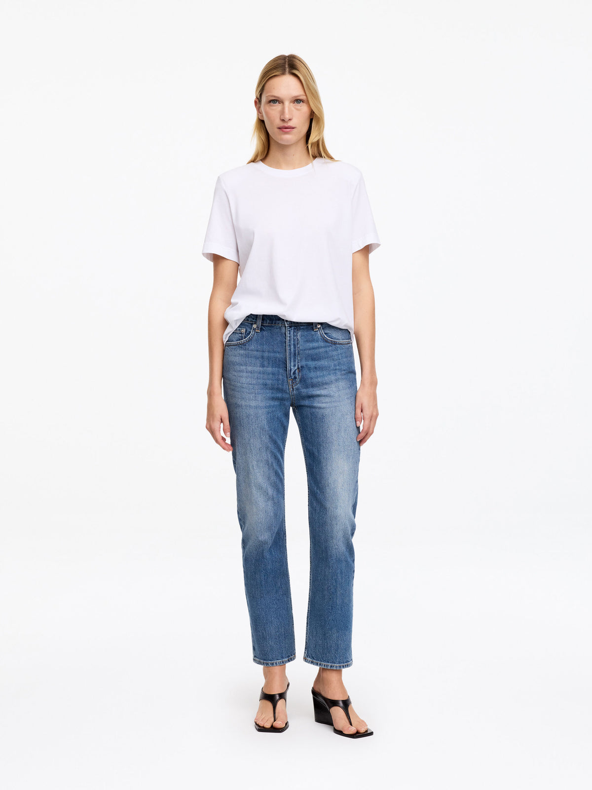 Cropped Slim Jeans - Blue