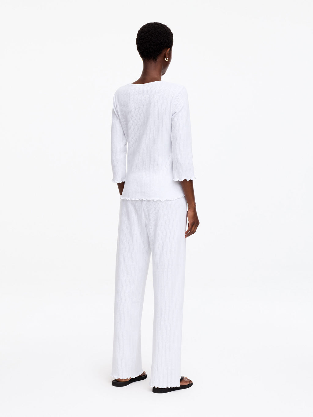 Pointelle-Knitted Top - White - Image 3