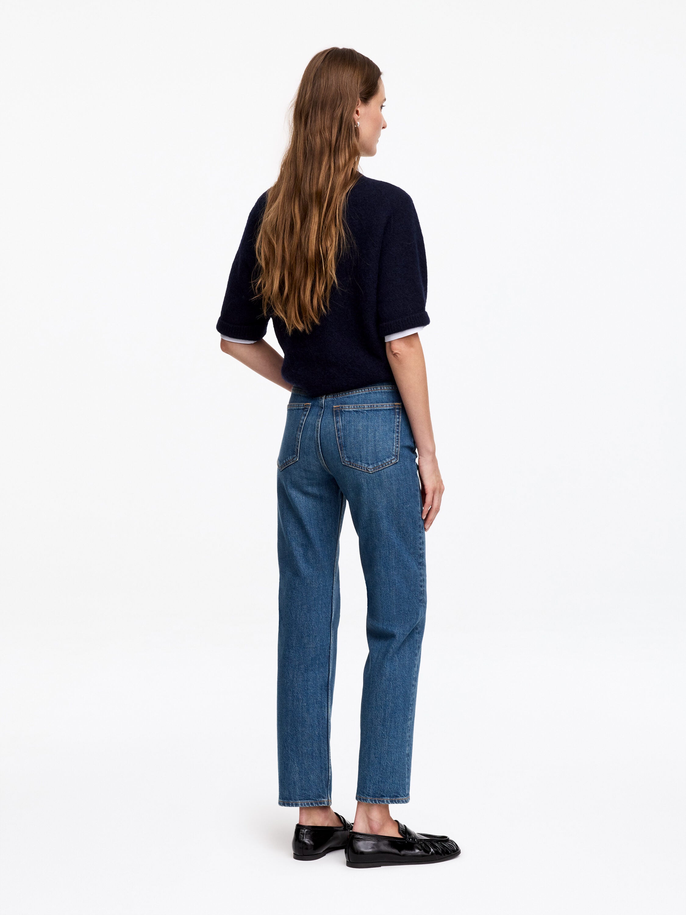 Cropped Slim Jeans - Blue - Image 5