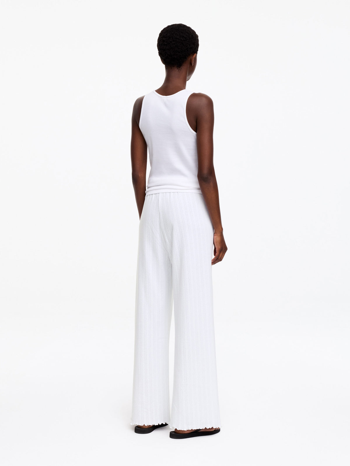 Pointelle-knitted Trousers - White - Image 2