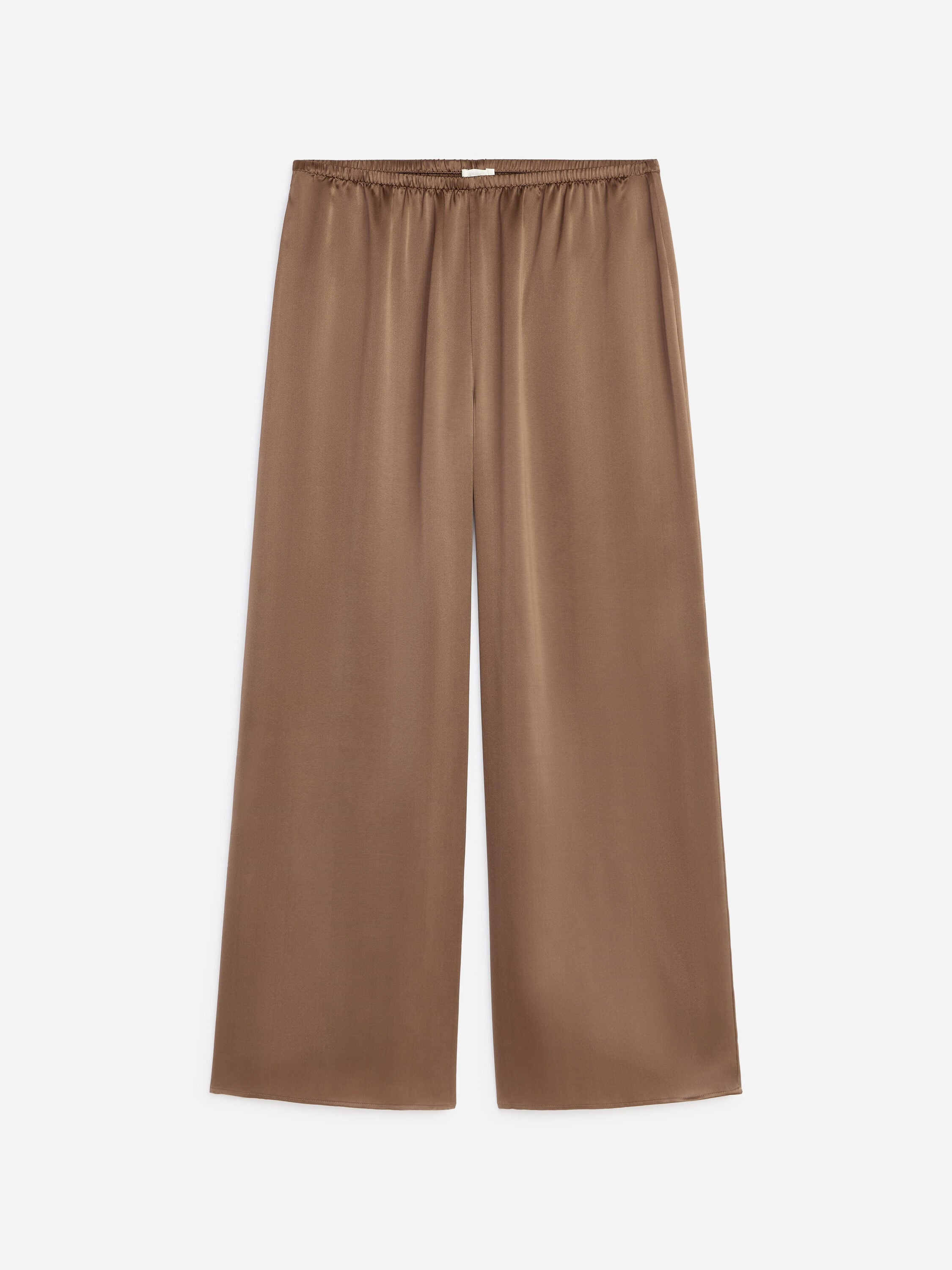 Silk Satin Trousers - Brown - Image 5
