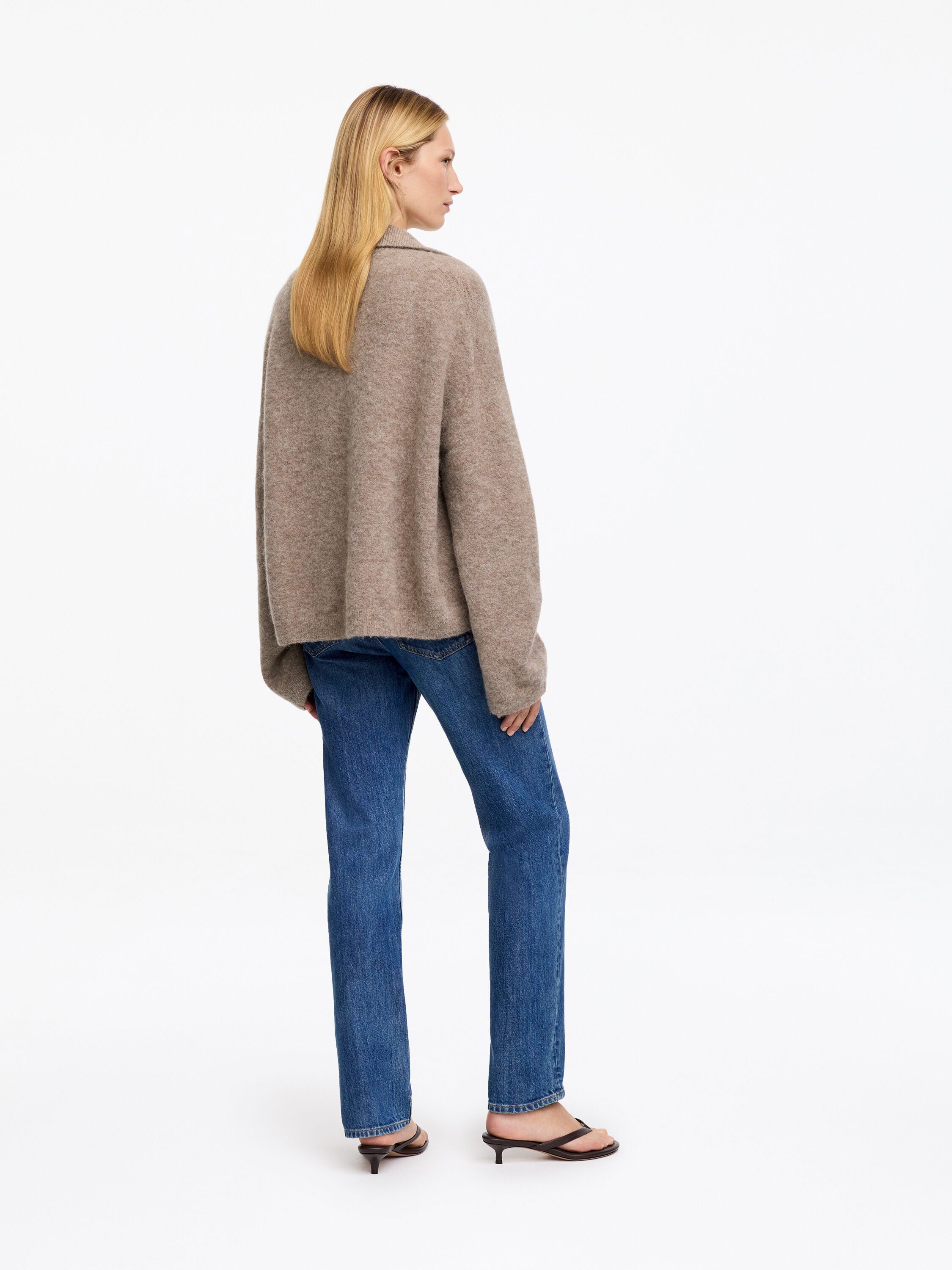 Alpaca-Wool Blend Jumper - Beige - Image 3