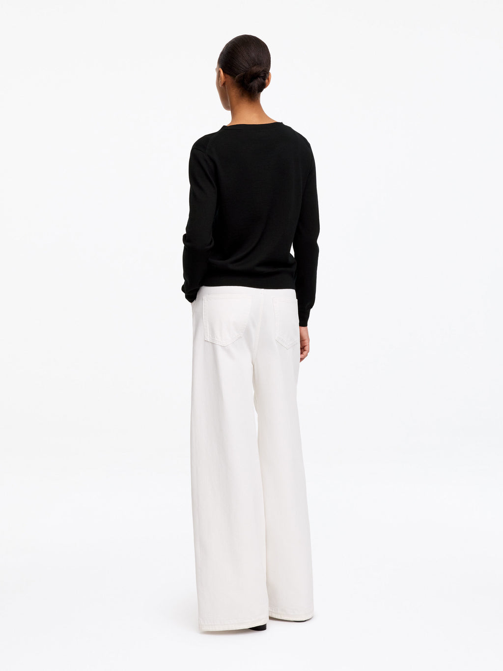 Merino Wool Cardigan - Black - Image 3