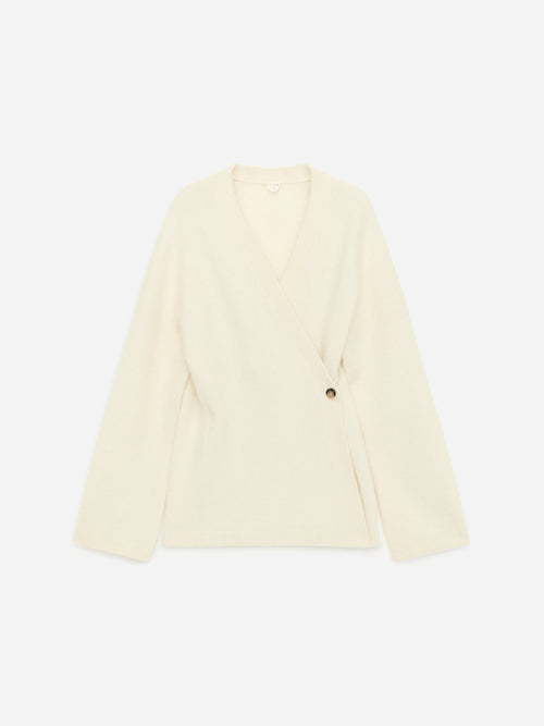 Alpaca-Wool Blend Cardigan - White