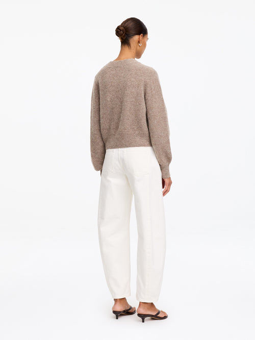 Alpaca-Wool Blend Cardigan - Beige - Image 2