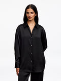 Silk Satin Shirt - Black