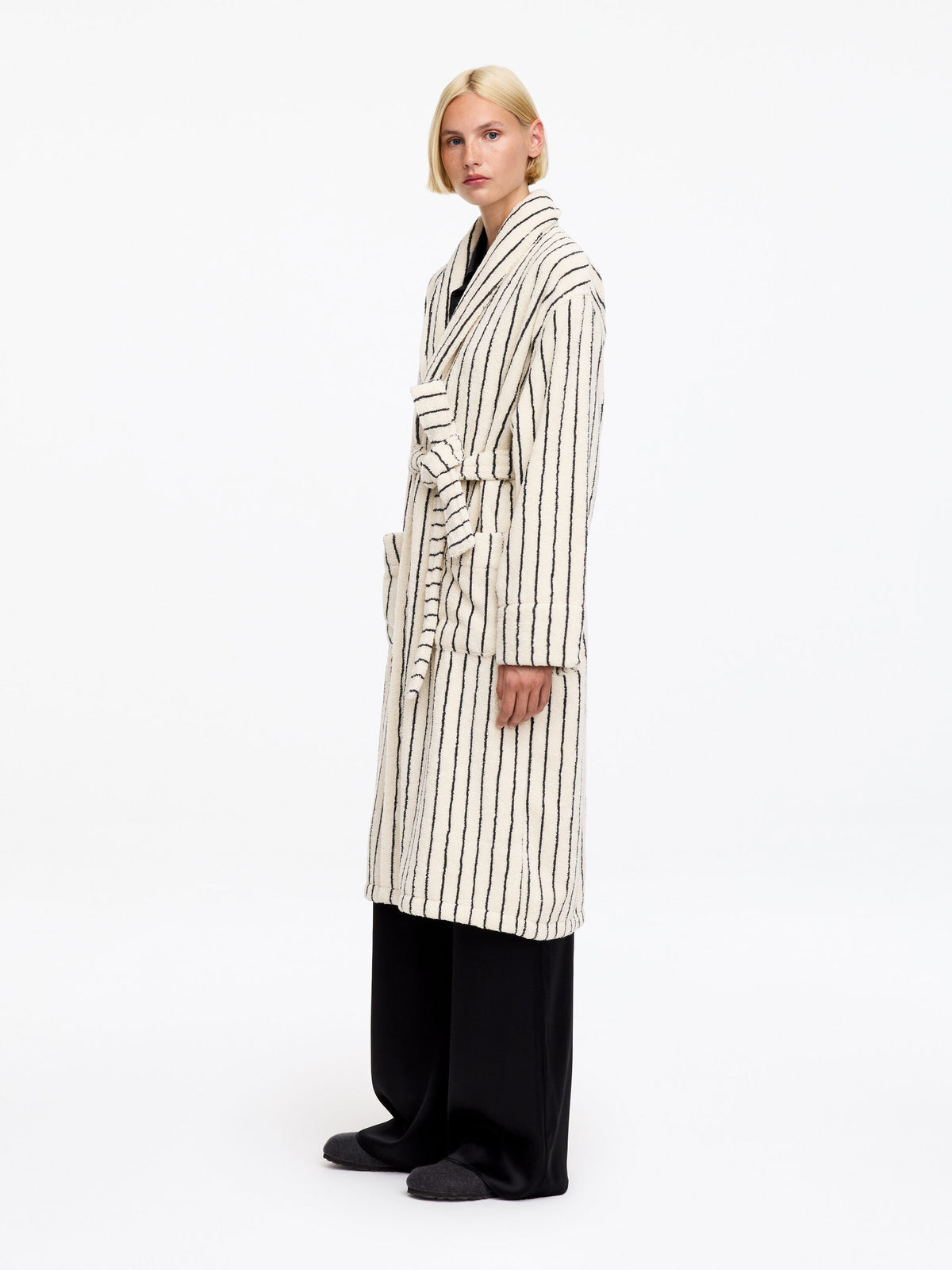 Unisex Cotton Terry Bathrobe - White - Image 5