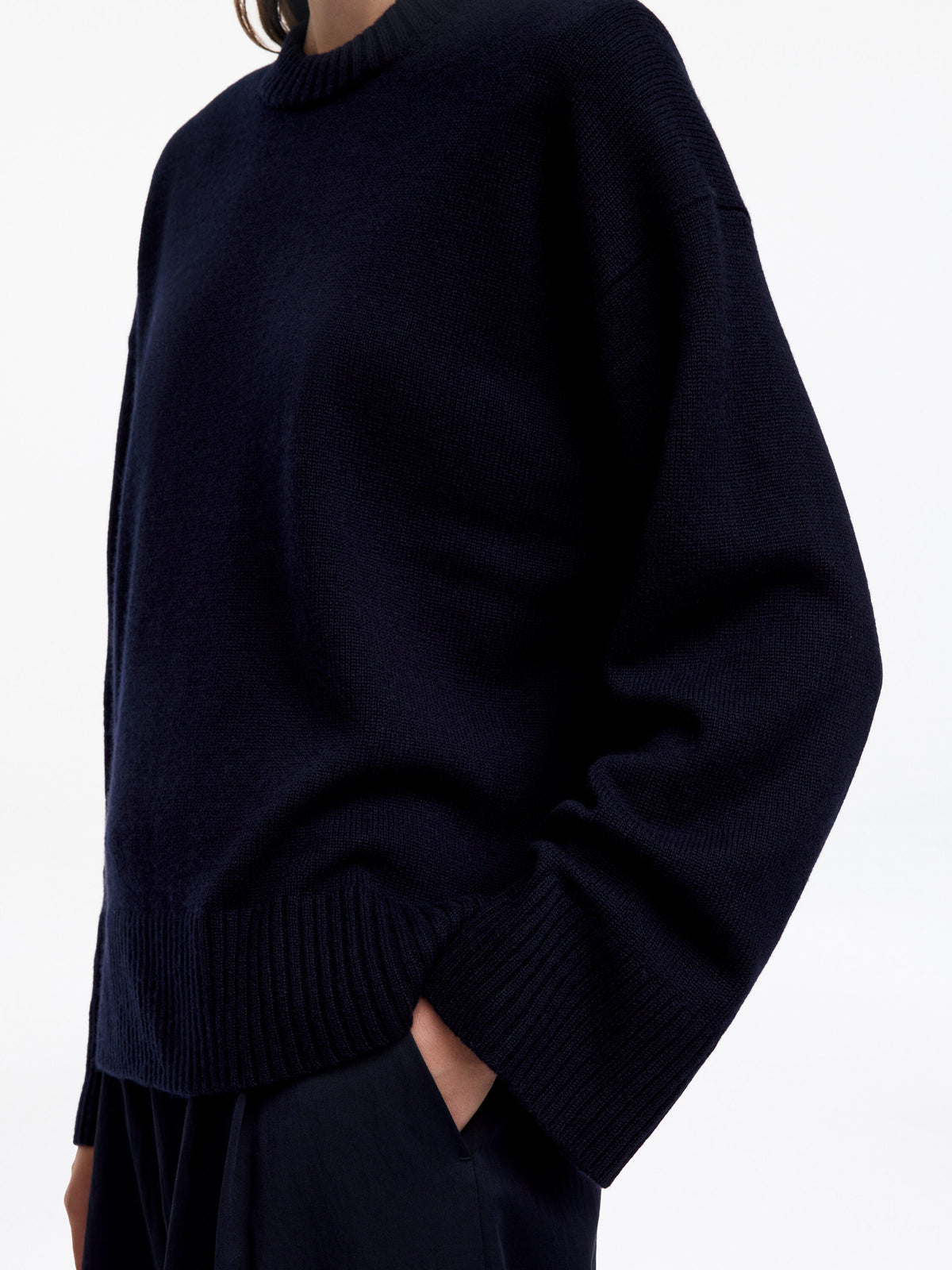 Oversized Pure Cashmere Jumper​ - Blue - Image 4