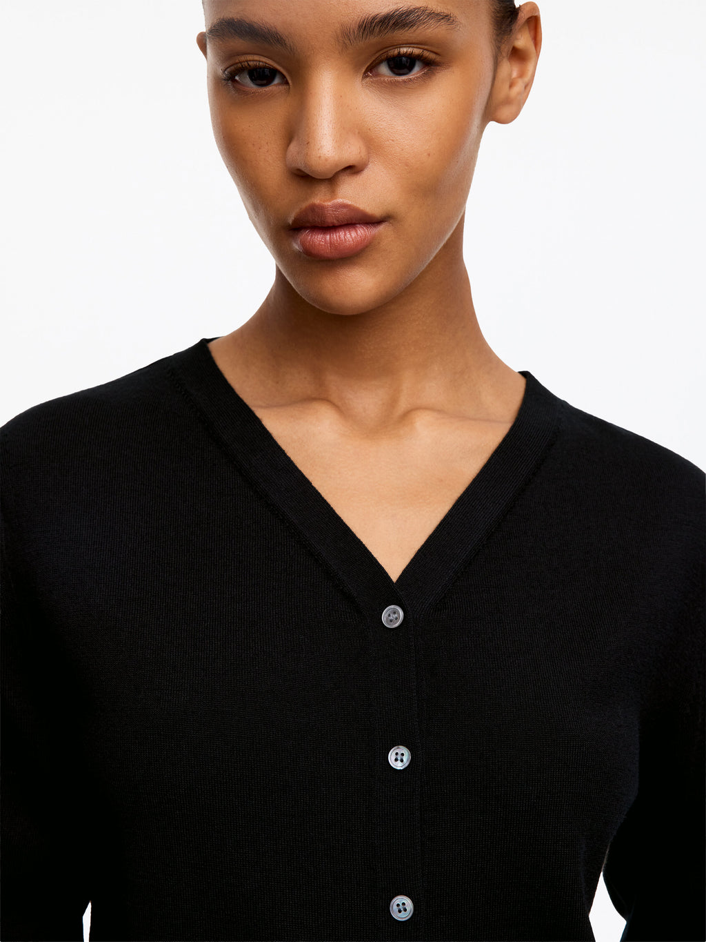 Merino Wool Cardigan - Black - Image 4
