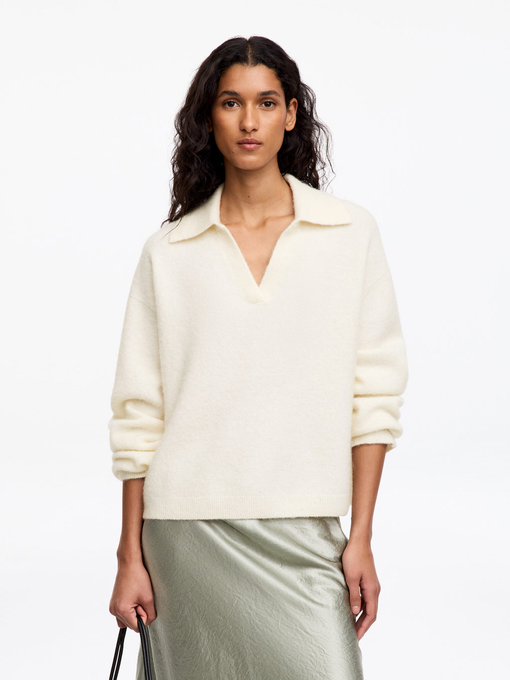 Alpaca-Wool Blend Jumper - White
