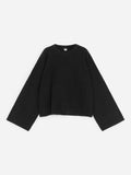 Cut-Out Cotton Jumper - Black