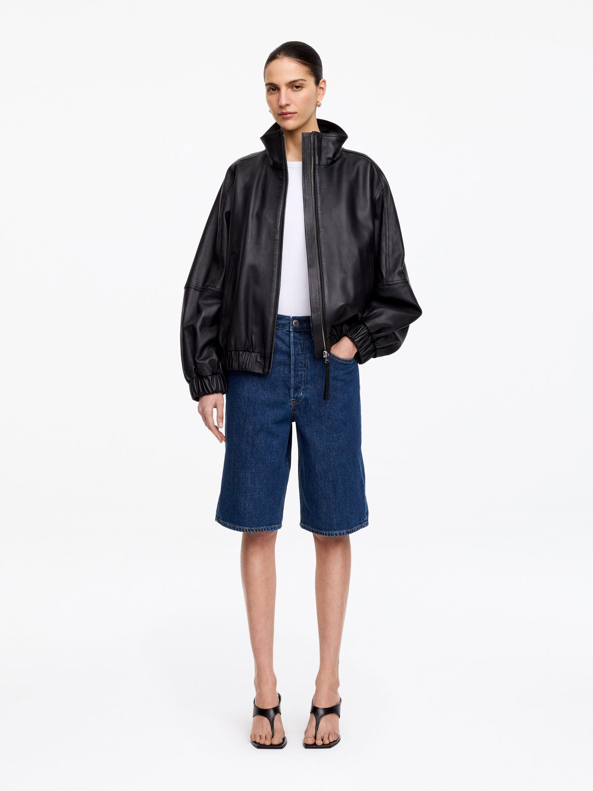 Long Denim Shorts - Blue