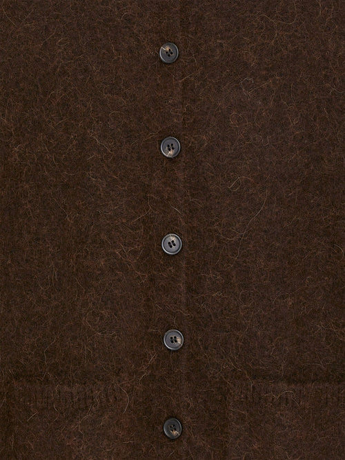Alpaca-Wool Blend Cardigan - Brown - Image 2