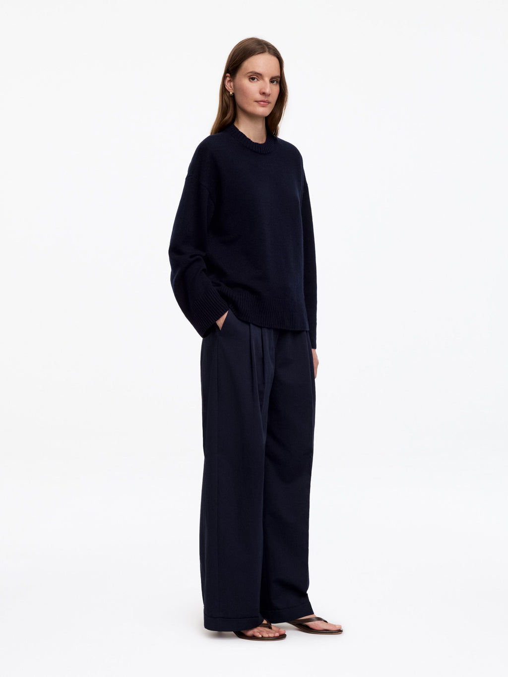 Oversized Pure Cashmere Jumper​ - Blue - Image 2