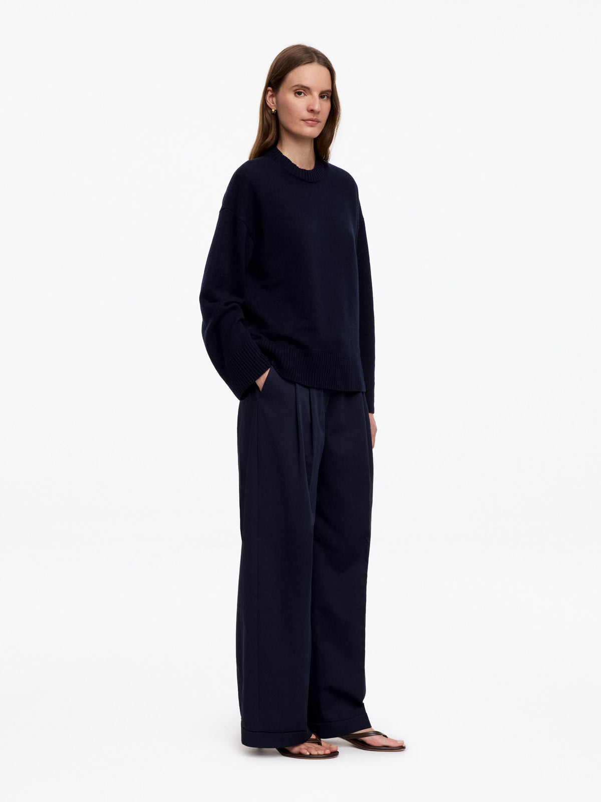 Oversized Pure Cashmere Jumper​ - Blue - Image 2