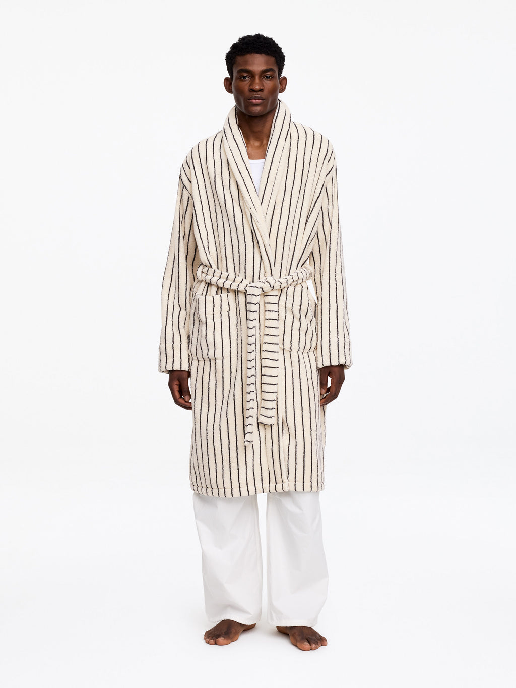 Unisex Cotton Terry Bathrobe - White