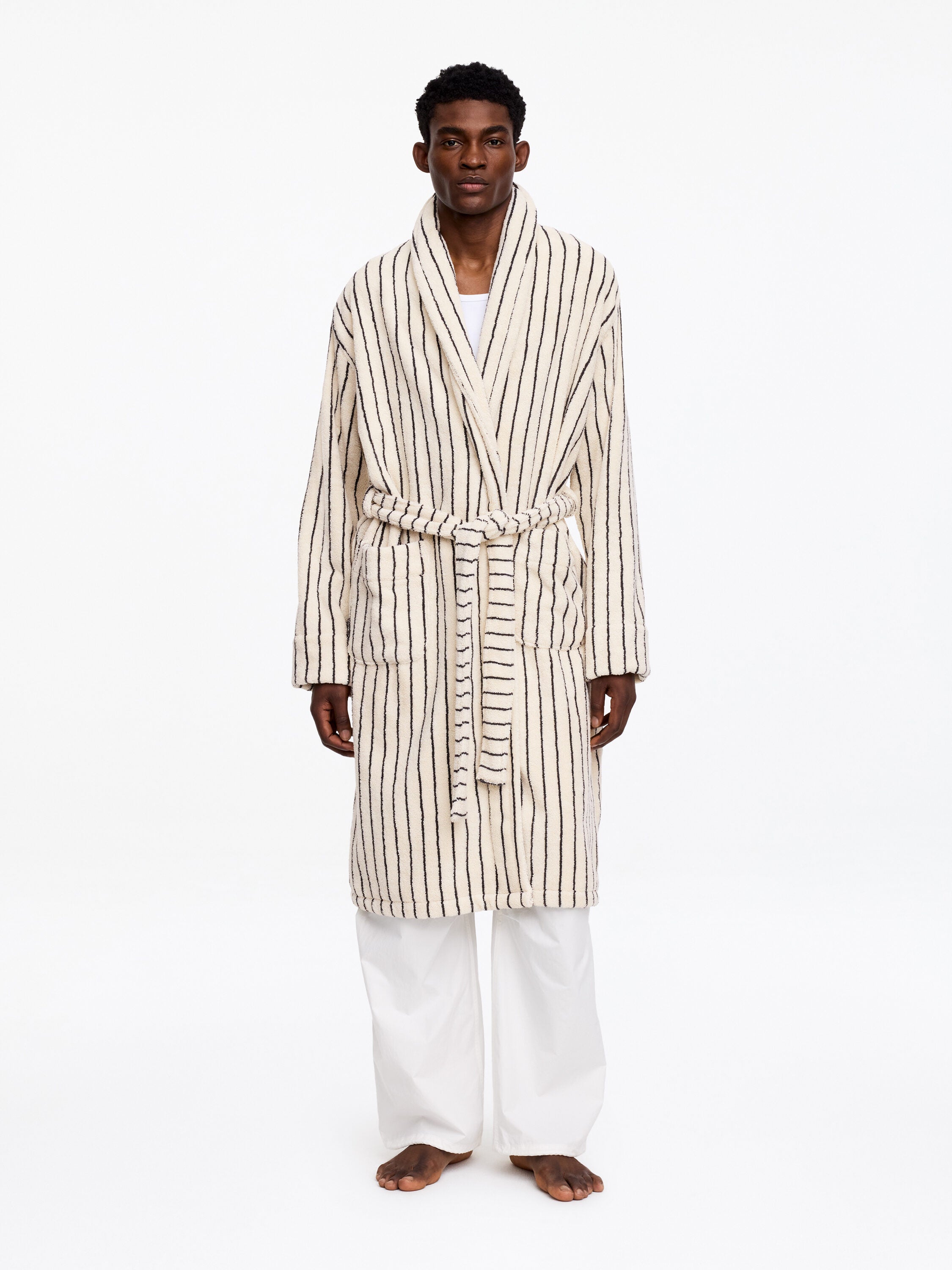 Unisex Cotton Terry Bathrobe - White