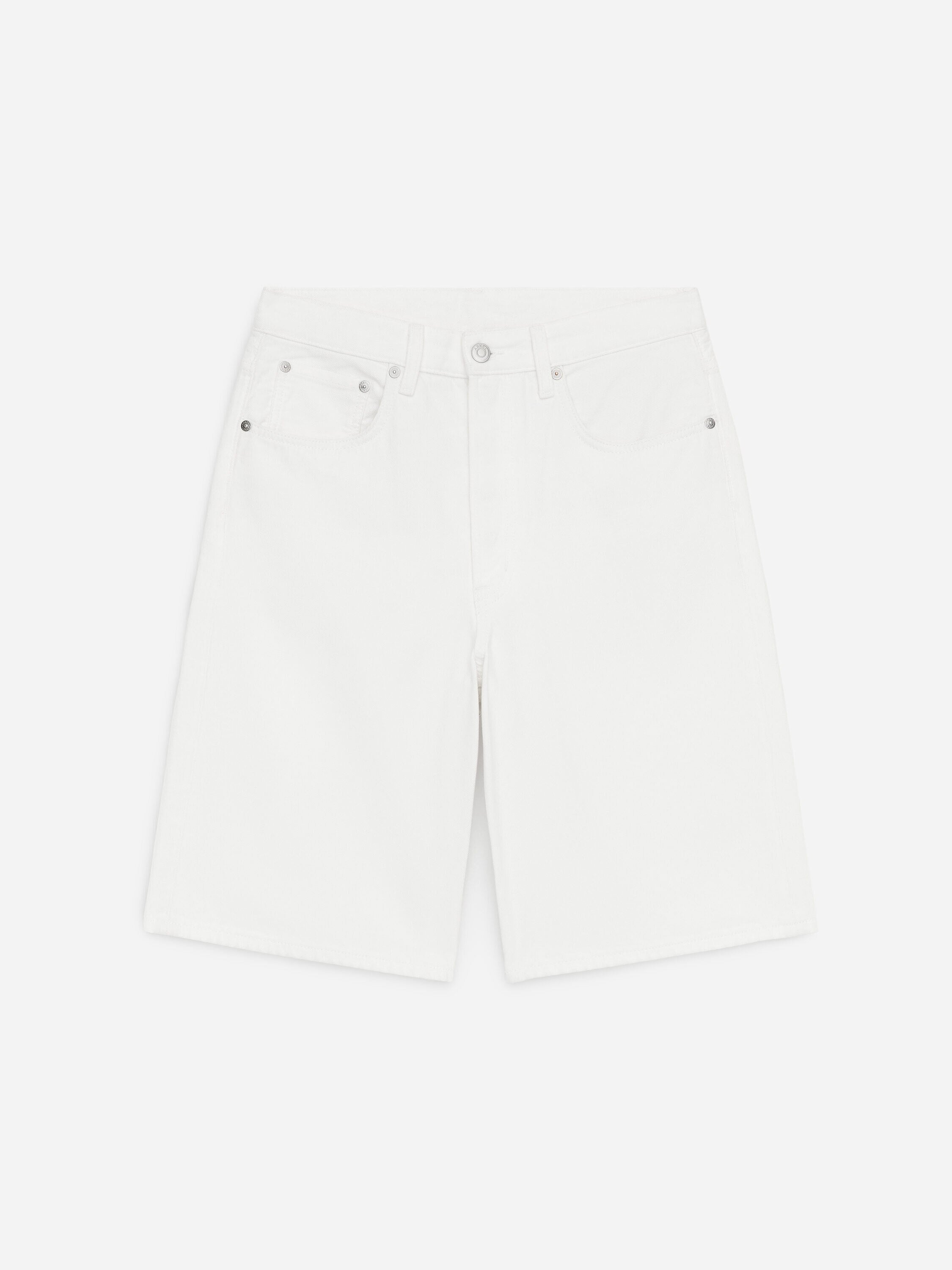 Long Denim Shorts - White - Image 6