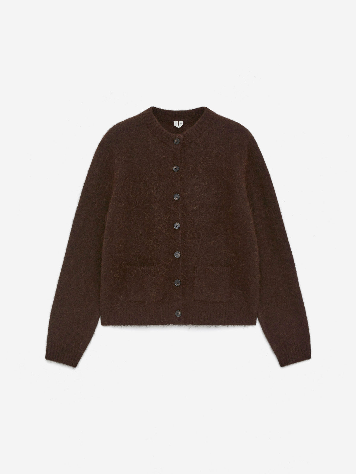 Alpaca-Wool Blend Cardigan - Brown