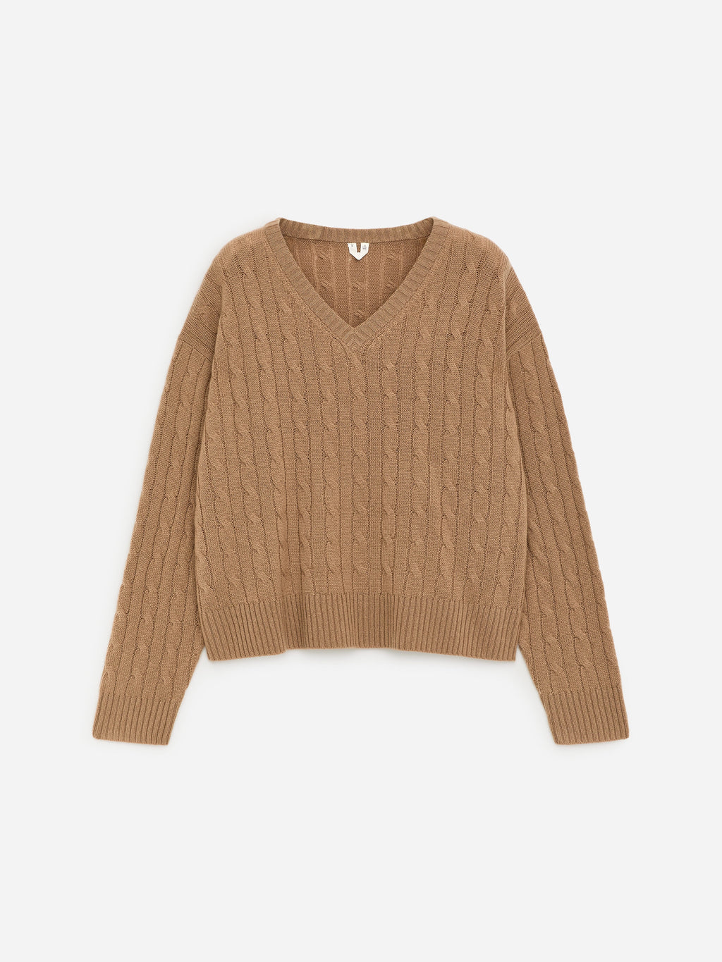 Pure Cashmere V-Neck Jumper - Beige - Image 5