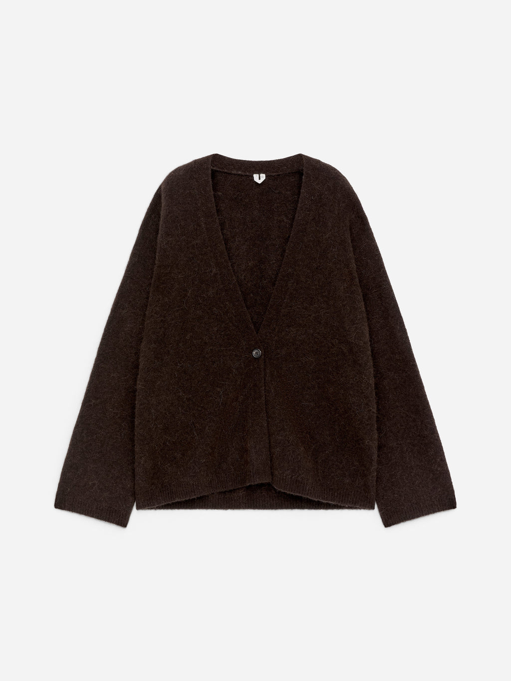 Alpaca-Wool Blend Cardigan - Brown