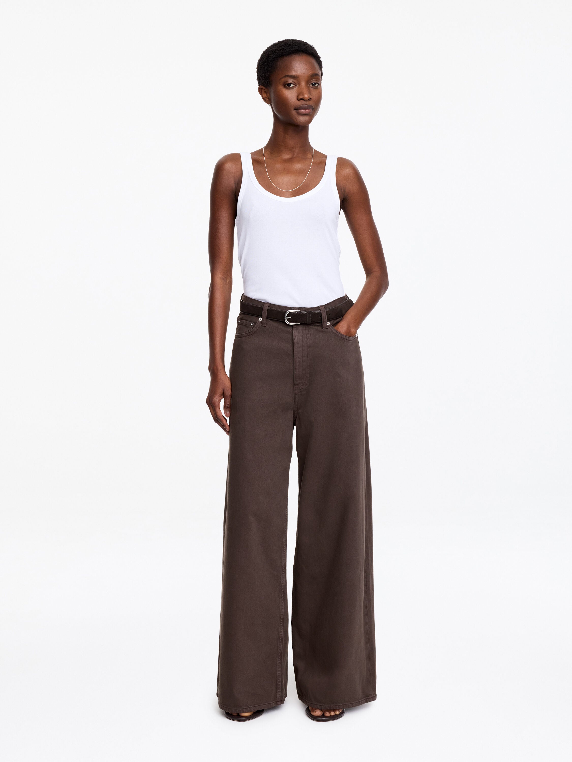 Oversized Wide Jeans - Brown