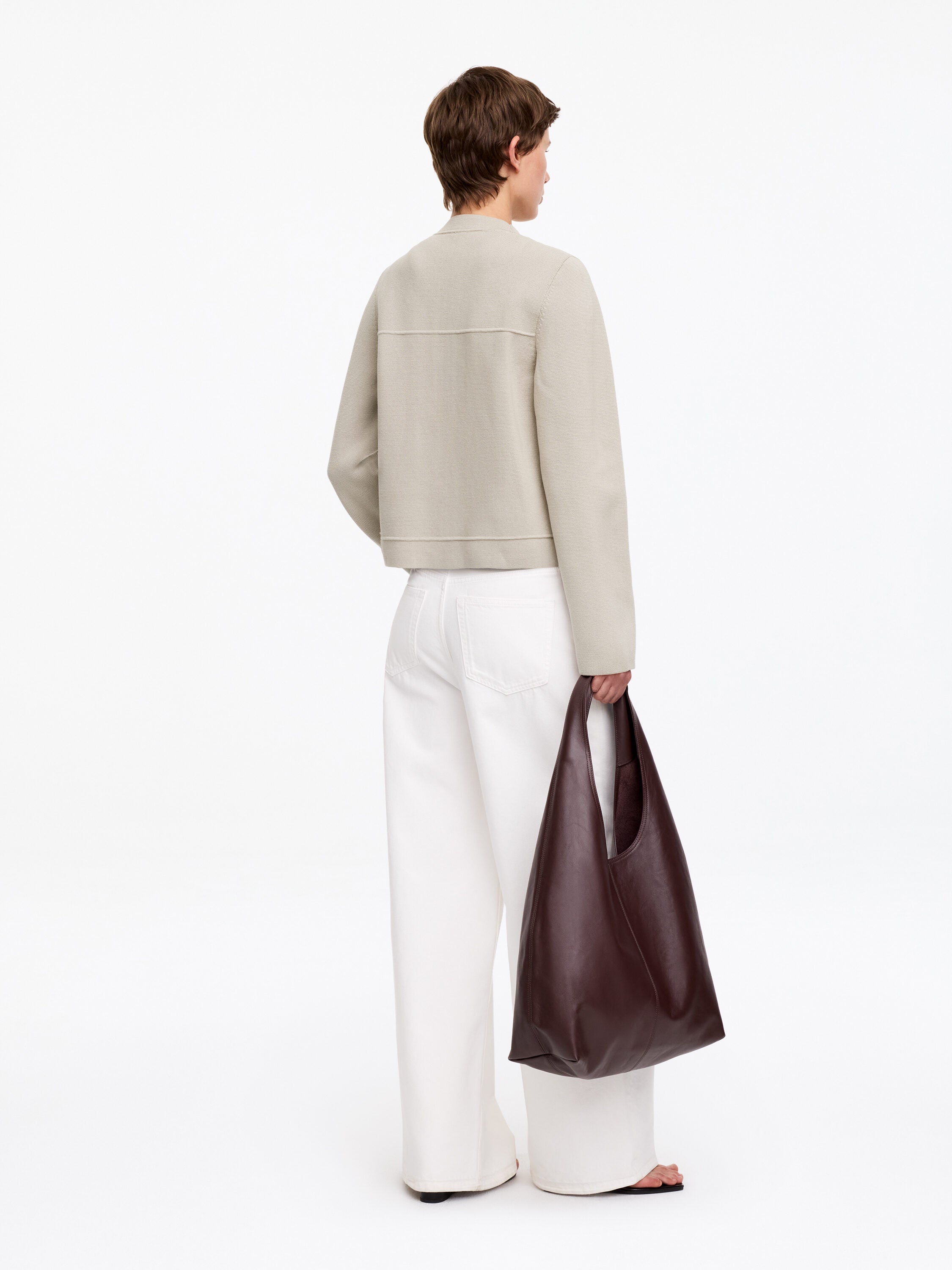 Cotton Cardigan - Beige - Image 3
