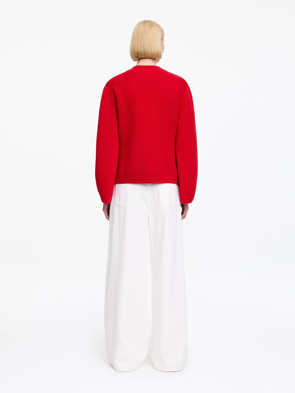 Cotton Cardigan - Red - Image 3