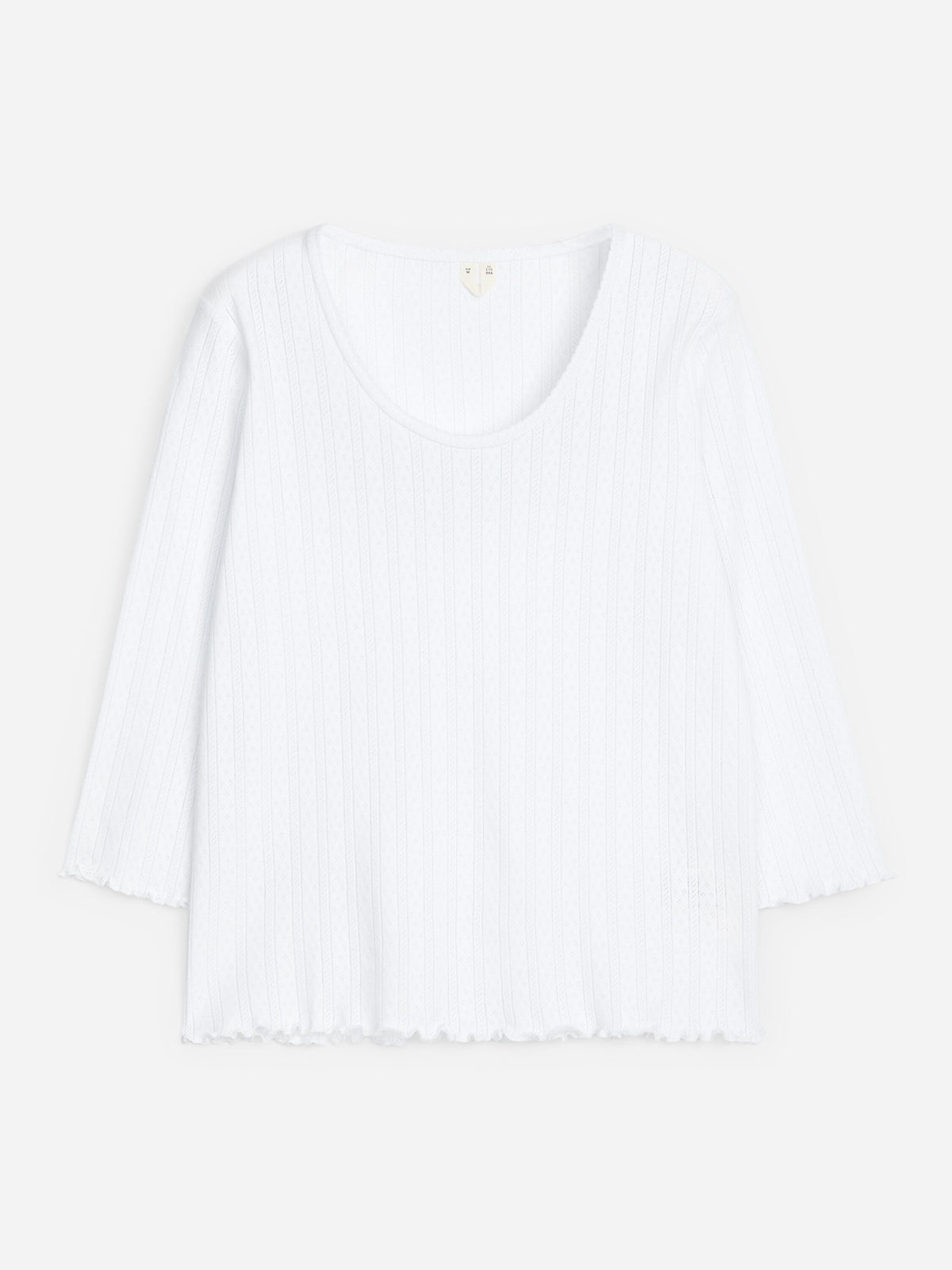 Pointelle-Knitted Top - White - Image 5