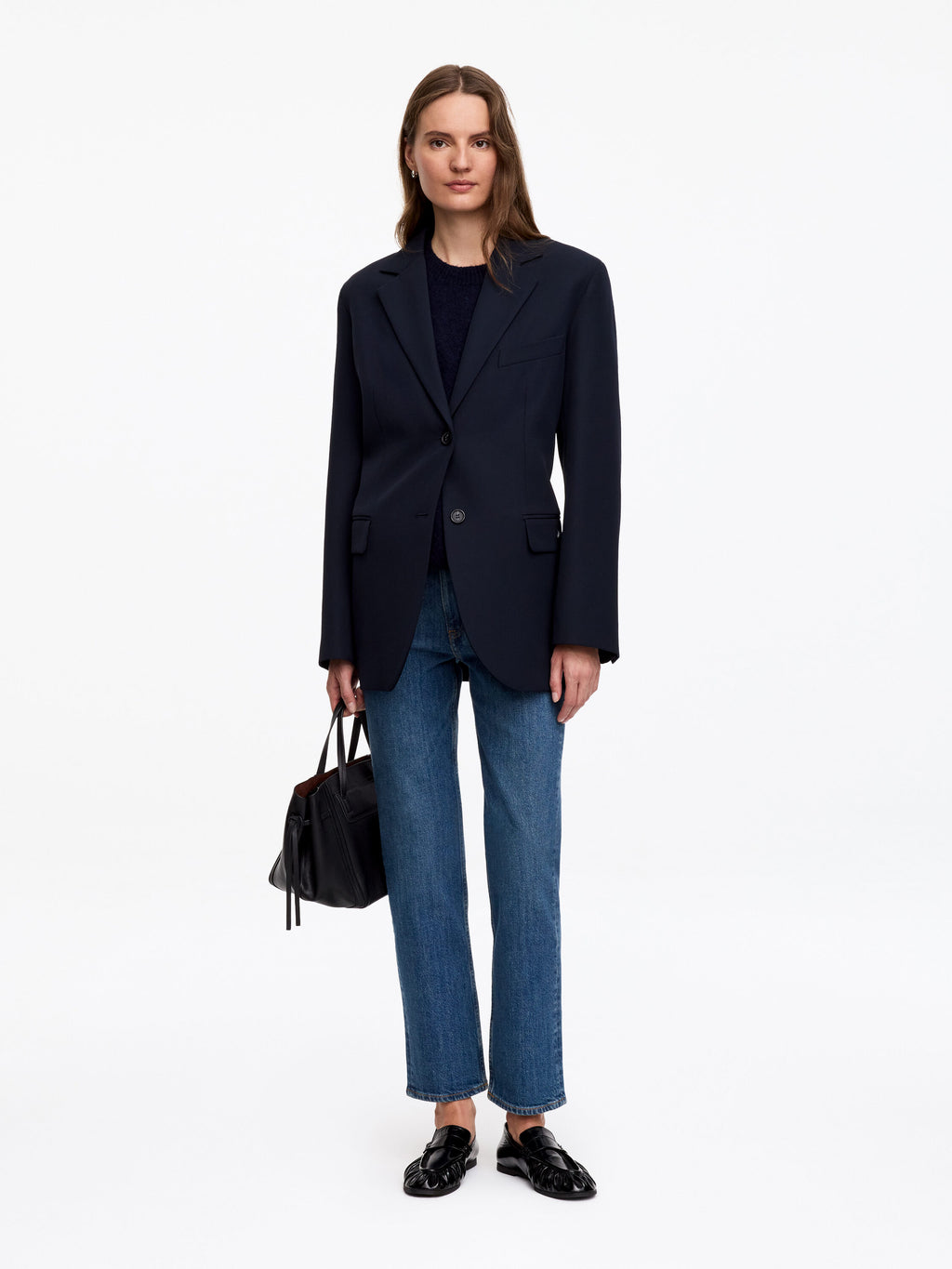 Cropped Slim Jeans - Blue - Image 3